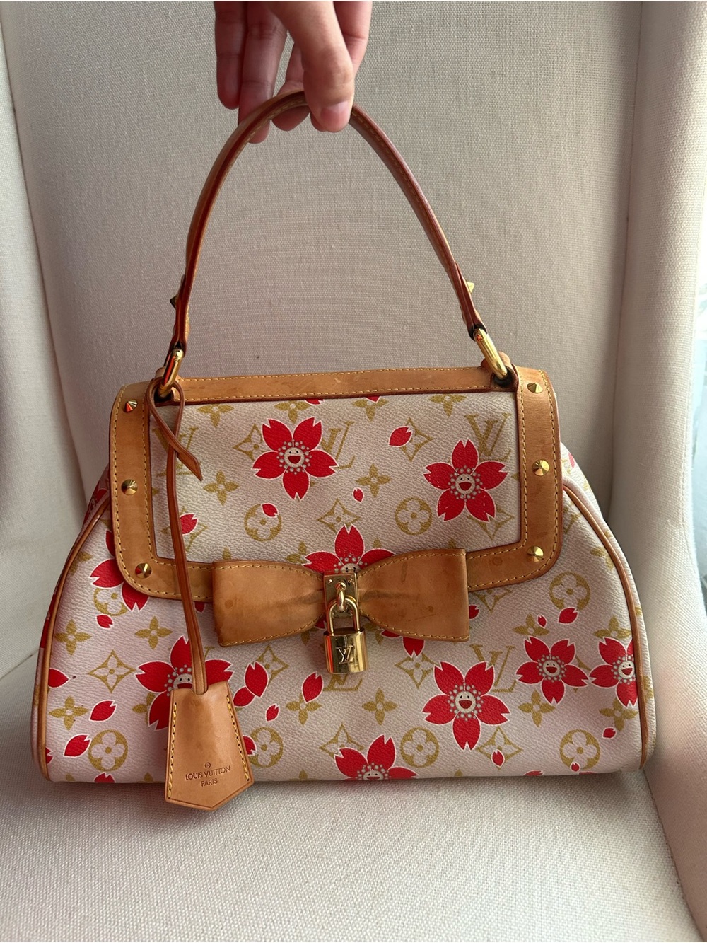 Authentic Louis Vuitton Monogram Takashi Murakami Cherry Blossom Sac